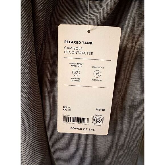 Athleta Women's 2XL Gray Sleeveless Tunic Tank Top Casual Relaxed Fit NWT - Picture 4 of 13